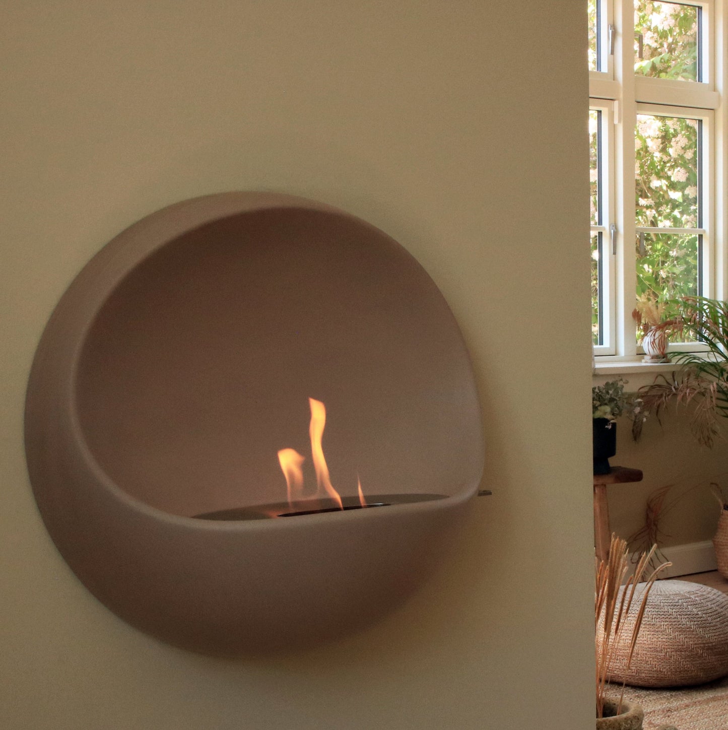 My Cave, Bio Fireplace, Coffee to Go, hanging on wall