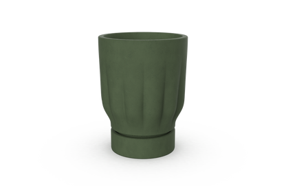 Raw Matter Silk Concrete Flower Pot Ø25 H33 - Olive Skin