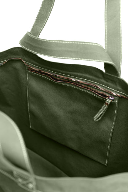 Carry me Home - Big Canvas Bag - Olive Skin