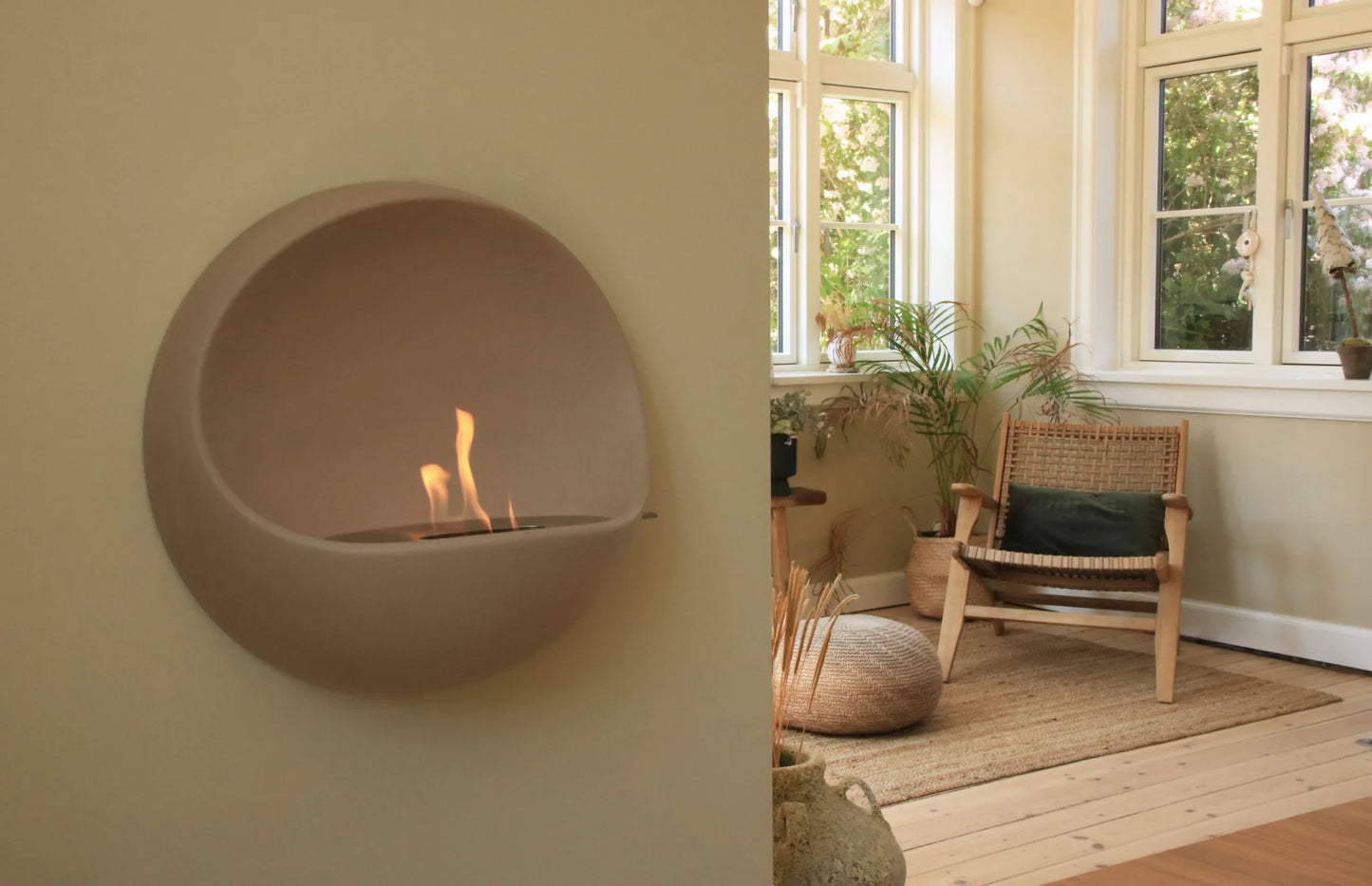 My Cave Bio Fireplace, Coffee to Go, on Wall 