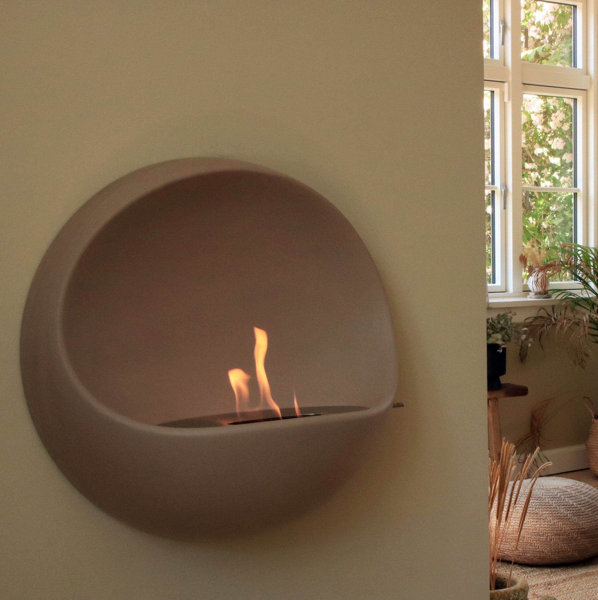 My Cave, Bio Fireplace, Coffee to Go, hanging on wall