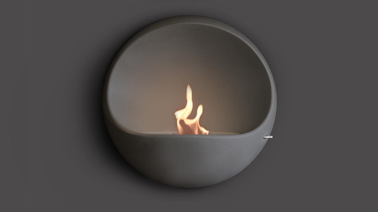 My Cave, Bio Fireplace, Color: Moisty Oyster, Materials: Silk Concrete 