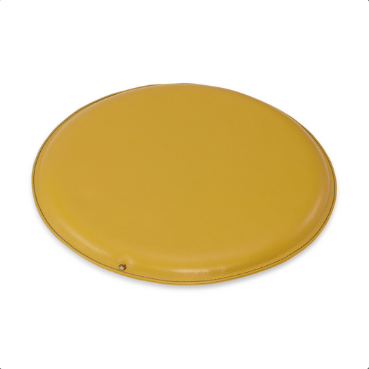 Round my Petite - Leather Pillow - Mellow Yellow Mustard