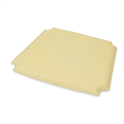 Y-chair leather seat (seat cushion) in Pale Pineapple with Misty Green stitching